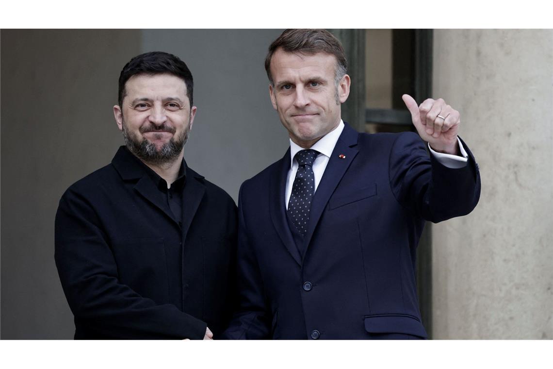 Beim Gespräch von Macron und Selenskyj ging es auch um militärische Sicherheitsgarantien.