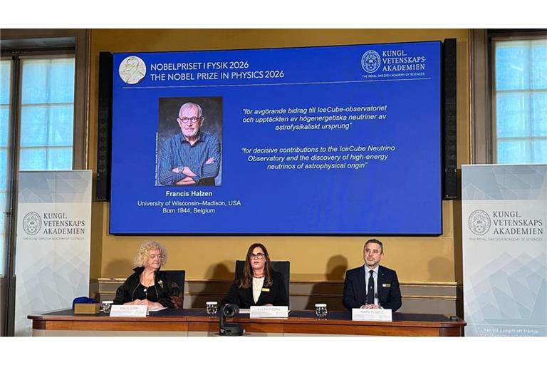 Bekanntgabe in Stockholm: Francis Halzen heißt der diesjährige Gewinner des Physik-Nobelpreises.