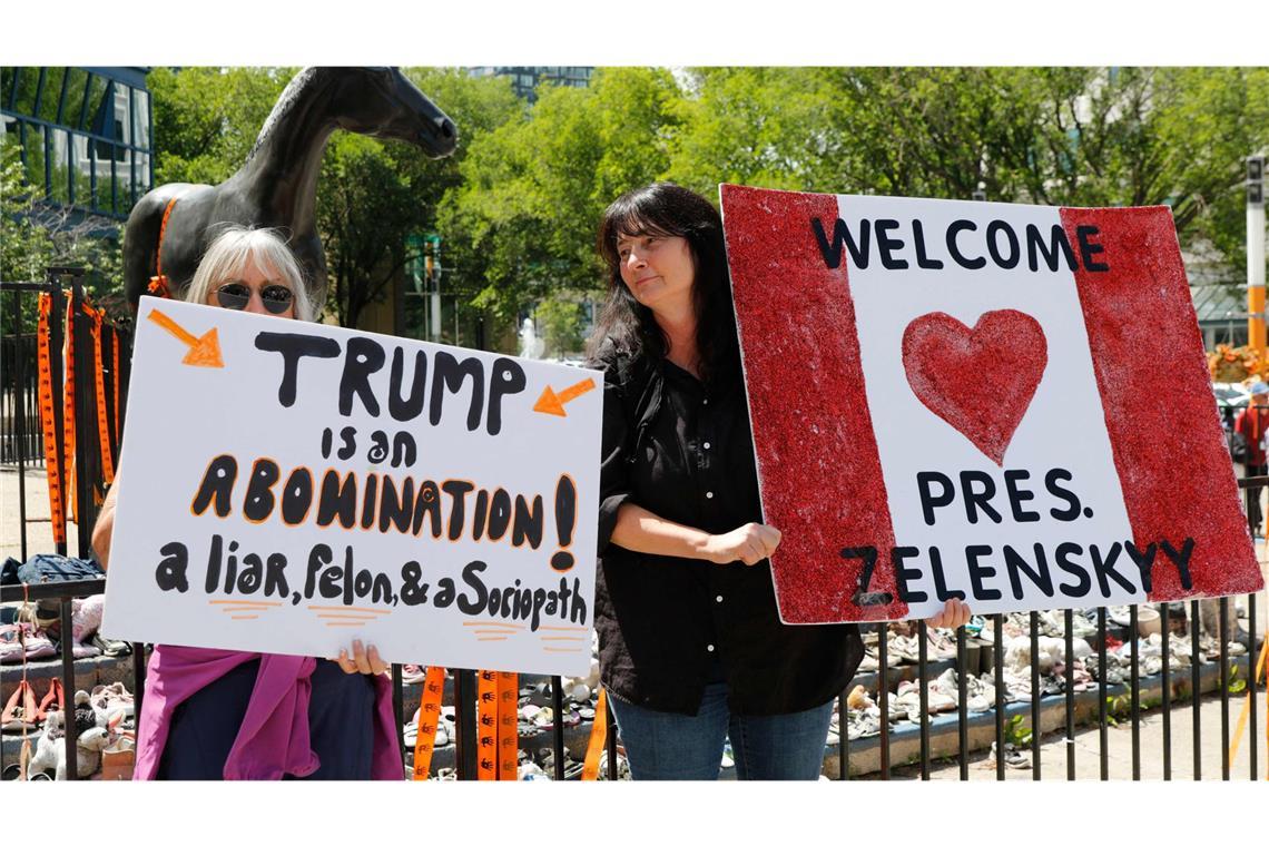 Schicksalsgipfel für G7? Das Wichtigste zum Kanada-Treffen Bereits vor dem Start des G7-Gipfels in Kanada gab es Proteste.