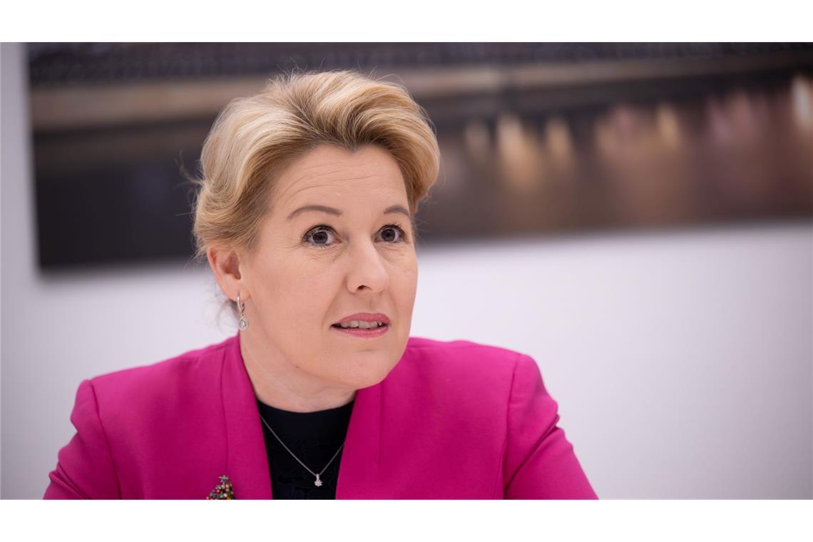 Berlins Wirtschaftssenatorin Franziska Giffey: "Werden nicht trotz, sondern wegen Klimaschutz wirtschaftlich erfolgreich sein."