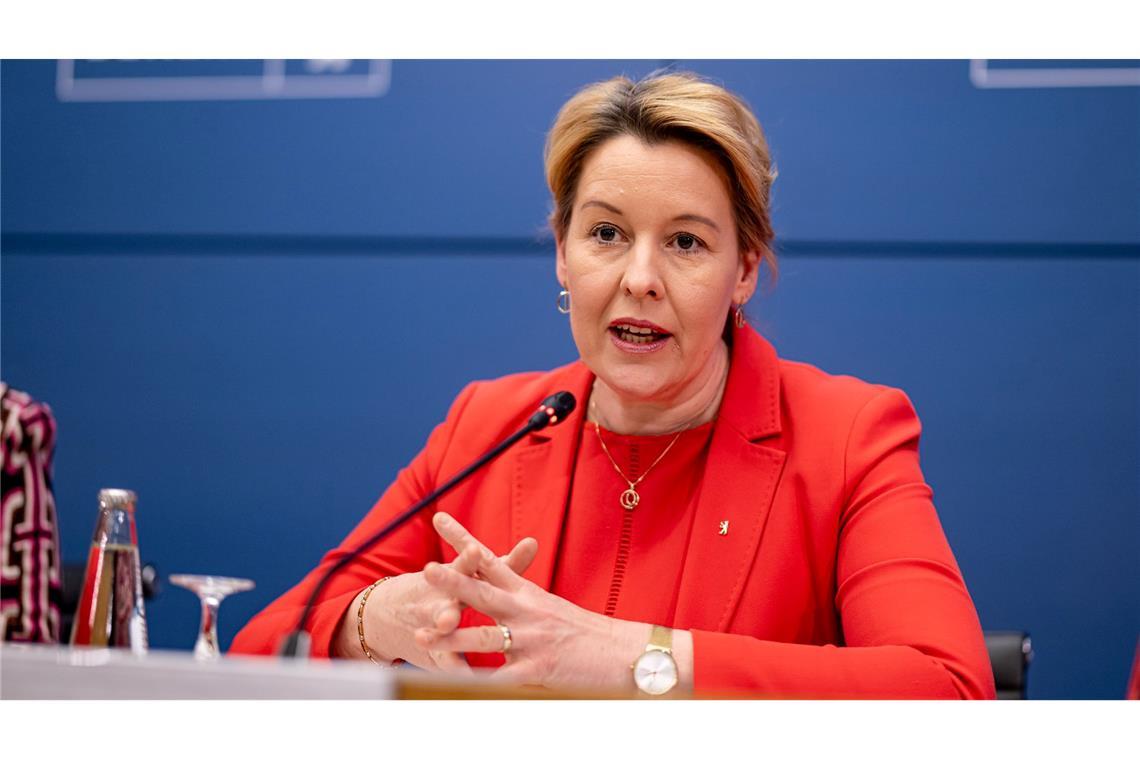 Berlins Wirtschaftssenatorin Franziska Giffey widerspricht der SPD-Co-Chefin Bärbel Bas. (Archivbild)