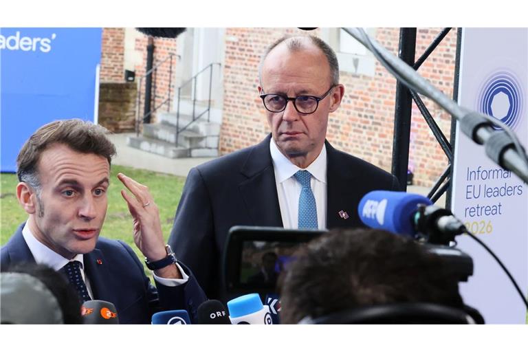 Betonen vor dem EU-Gipfel ihre Einigkeit: Macron und Merz.