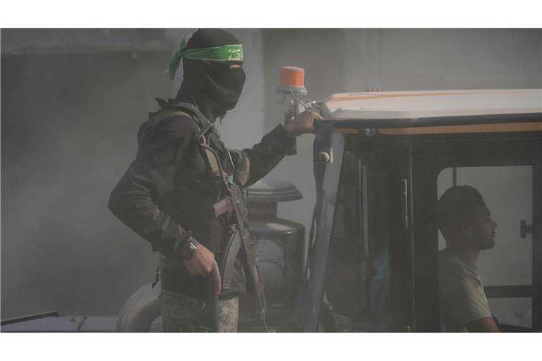 Bewaffnetes Mitglied der islamistischen Terrororganisation Hamas im Gazastreifen.