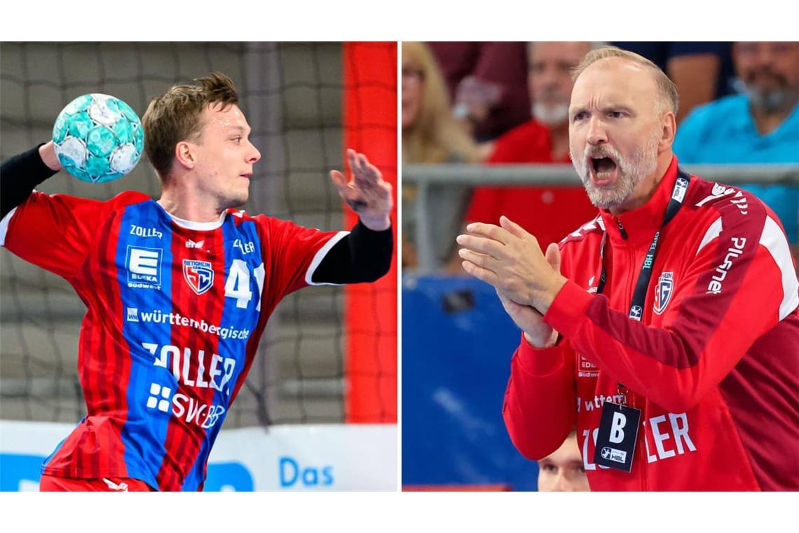 Bietigheims Linksaußen Till Hermann und&nbsp; Trainer Hartmut Mayerhoffer haben beide eine Göppinger Vergangenheit.