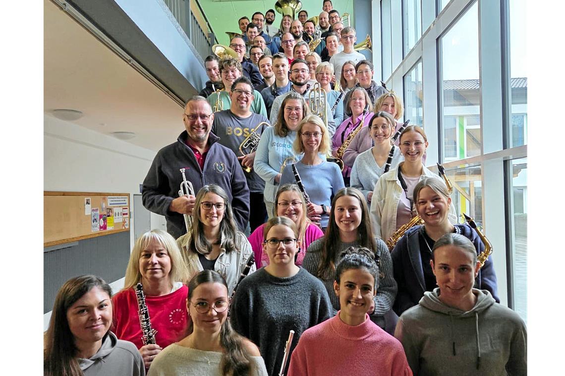 Intensive Konzertvorbereitung des Blasorchesters