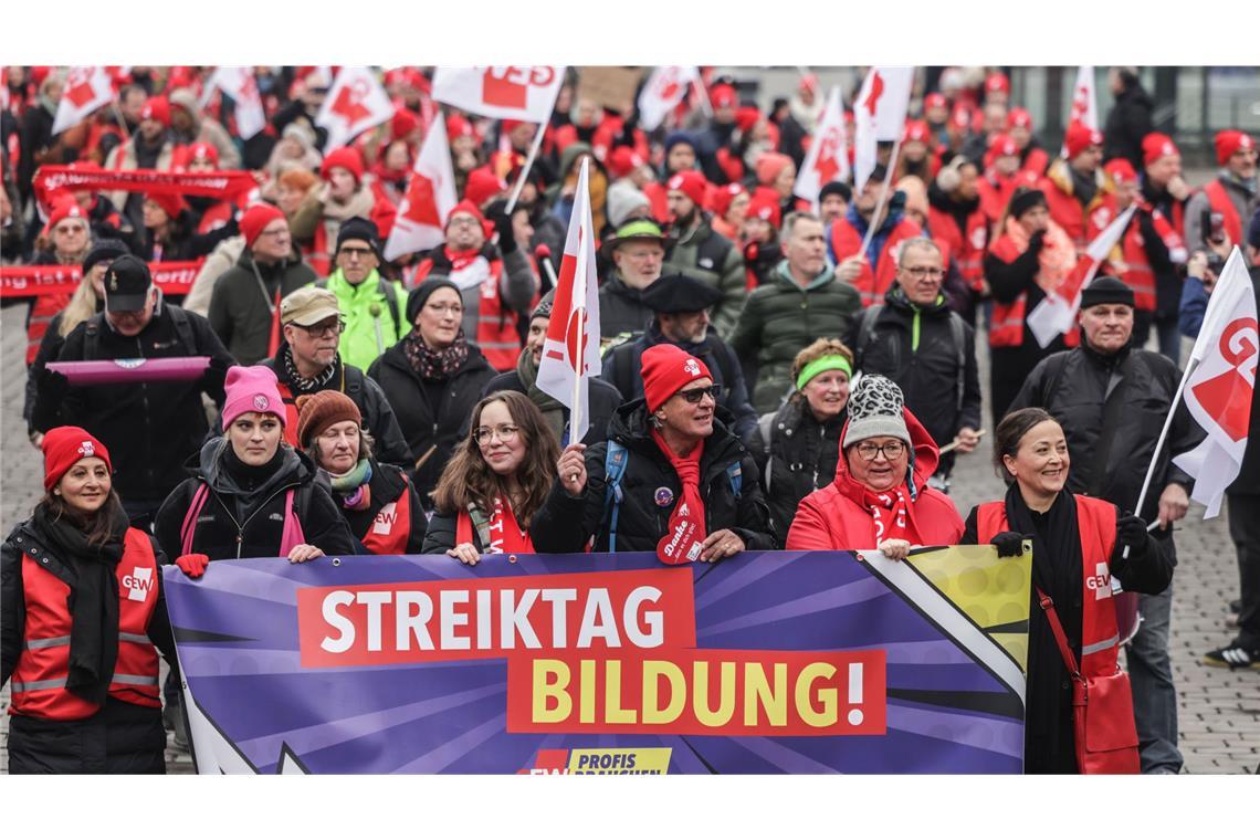 Bildungsstreik mit Kundgebung in Mannheim.