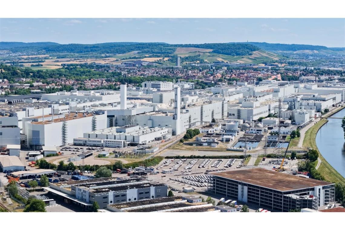 Blick auf das Werk des Autoherstellers Audi in Neckarsulm.