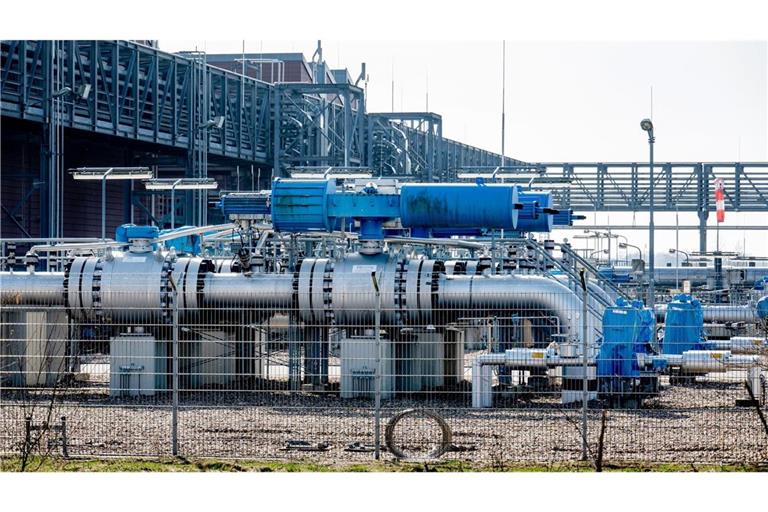 Blick auf einen Gasspeicher: Deutschlands Gasspeicher sind deutlich leerer als in den Vorjahren.