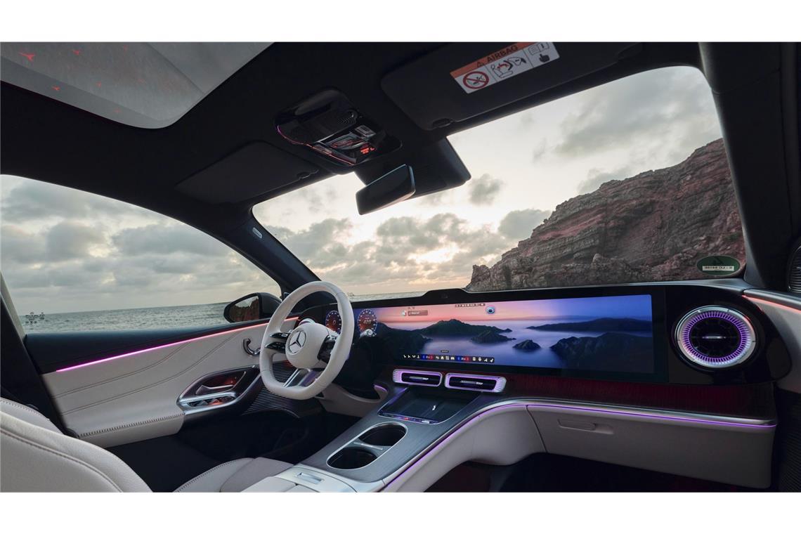 Blick in den Innenraum des elektrischen GLC.