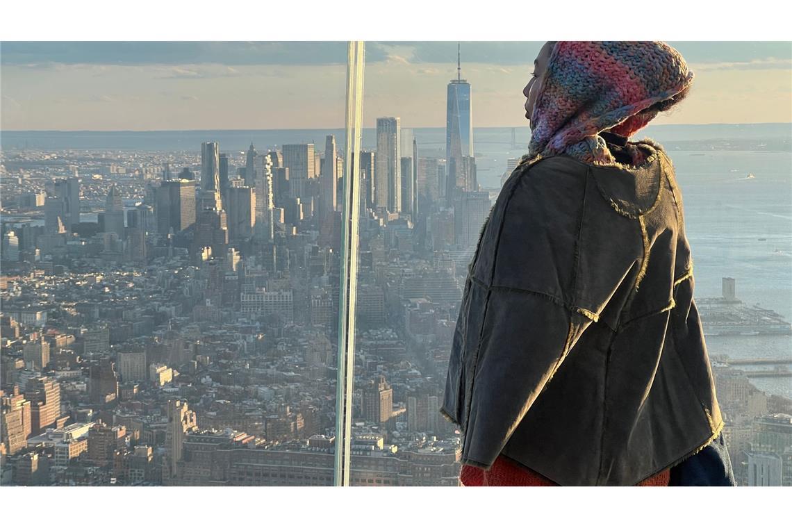 Teure beste Aussicht - New Yorks Wolkenkratzer im Wettbewerb Blick nach Downtown mit dem World Trade Center.