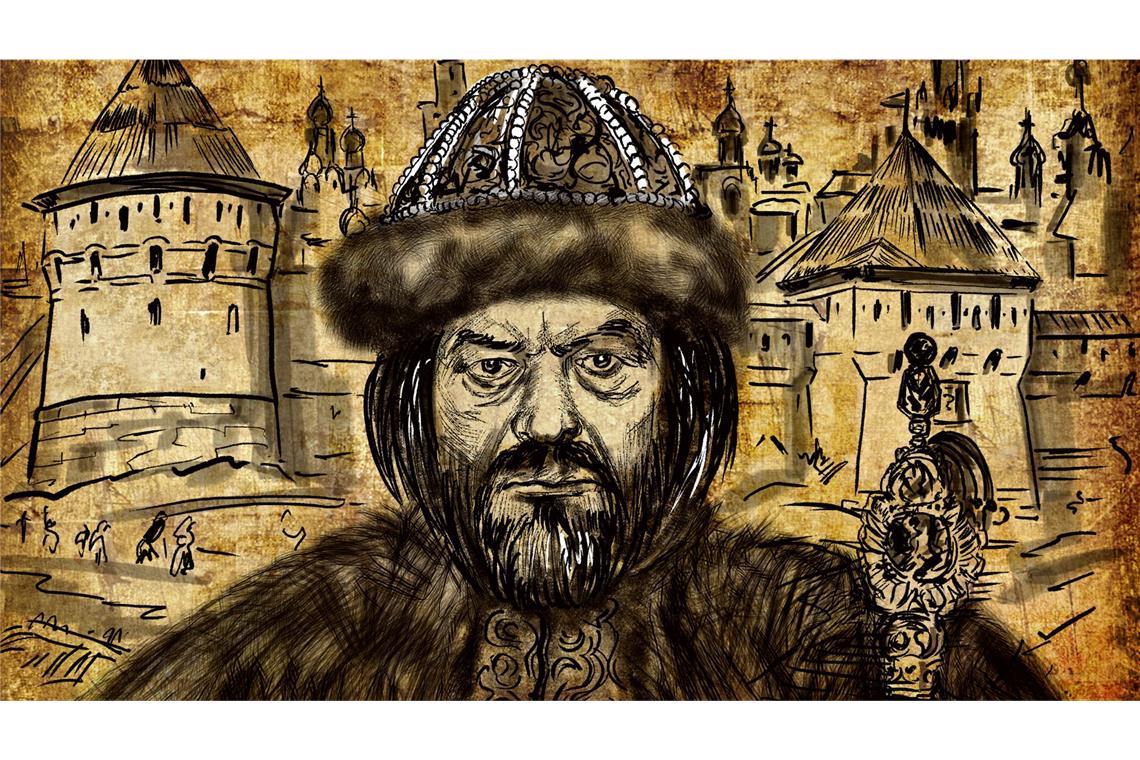 Boris Godunow setzt sich Russlands Zarenkrone aufs Haupt Boris Godunow (1552-1605), regierte von 1598 bis zu seinem Tod als russischer Zar.
