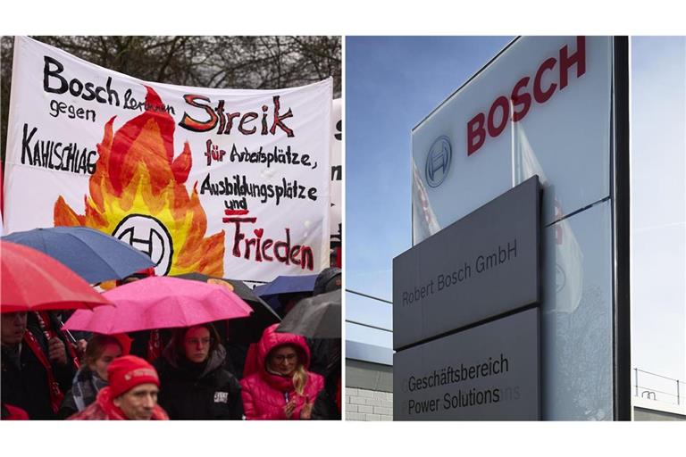 Bosch-Mitarbeiter hatten in Waiblingen gegen die Schließung der dortigen PS-Produktion demonstriert – vergeblich.