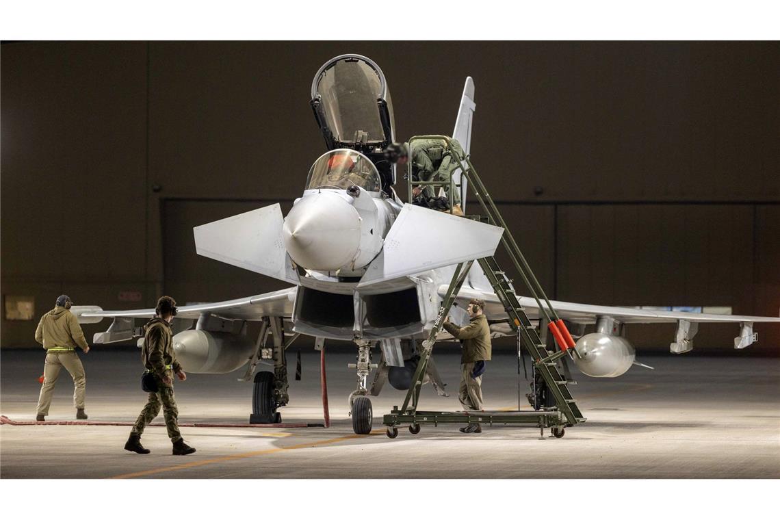 Britische Kampfjets vom Typ Typhoon beteiligen sich in den Golfstaaten an der Luftabwehr. (Archivbild)