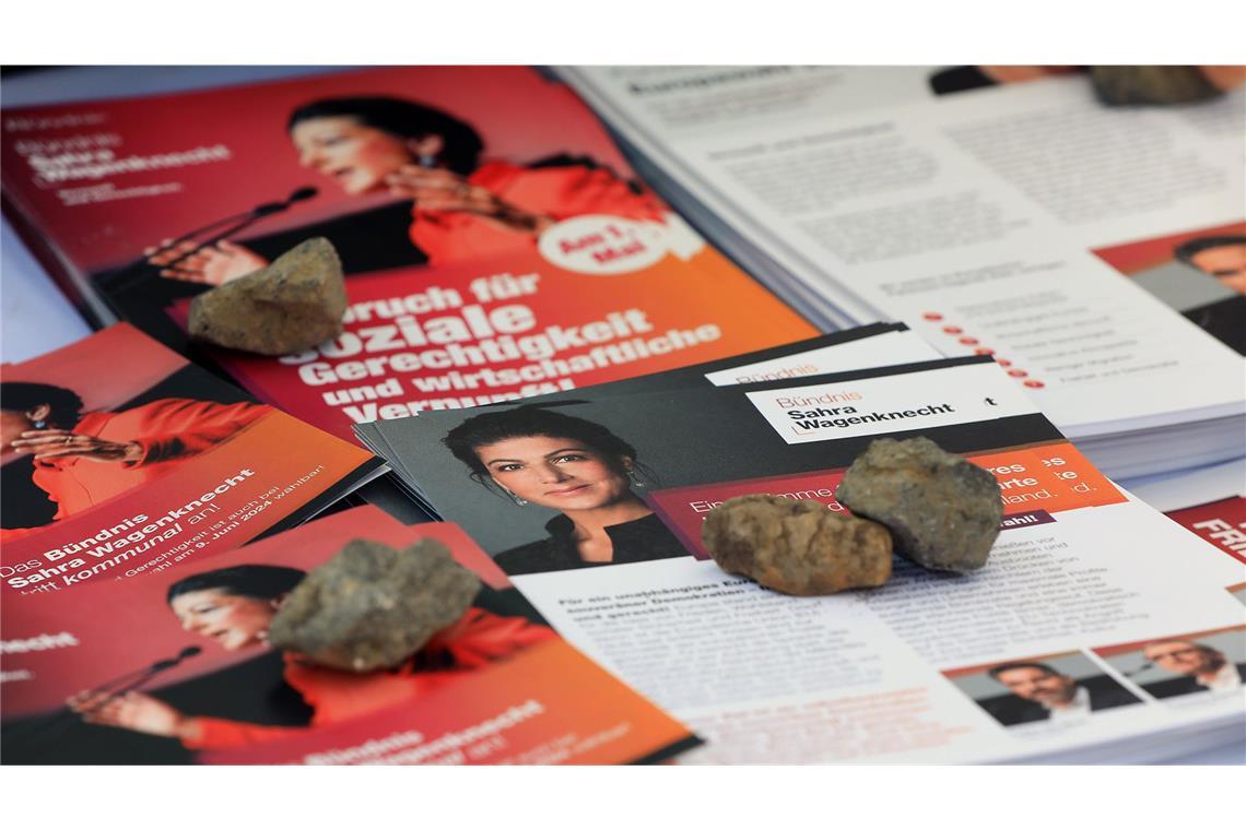 BSW strebt in Brandenburg drei Ministerien für Koalition an BSW-Flyer