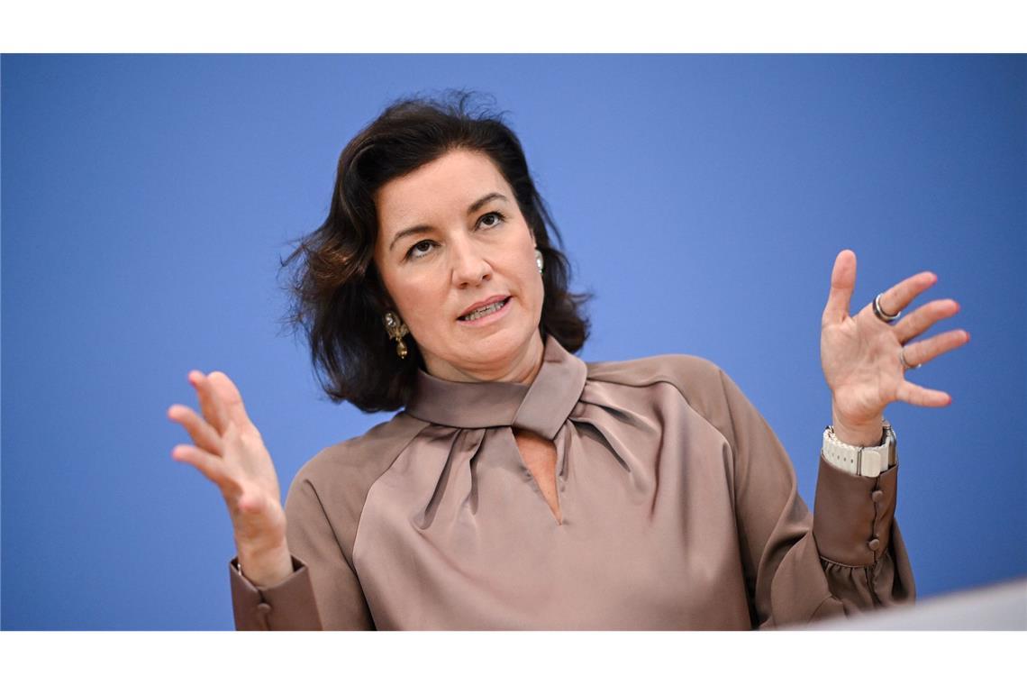 Bundesforschungsministerin Dorothee Bär (CSU) bei der Präsentation der Ergebnisse.
