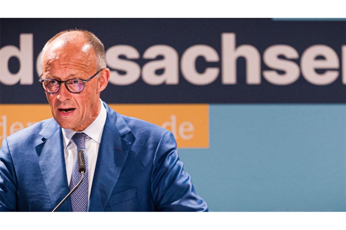 Bundeskanzler Friedrich Merz (CDU) spricht auf einer Veranstaltung der CDU Niedersachsen.