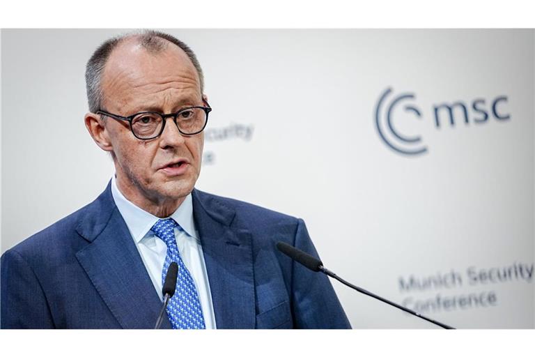 Bundeskanzler Friedrich Merz (CDU) spricht bei der Eröffnung der 62. Münchner Sicherheitskonferenz (MSC) (Archivbild).