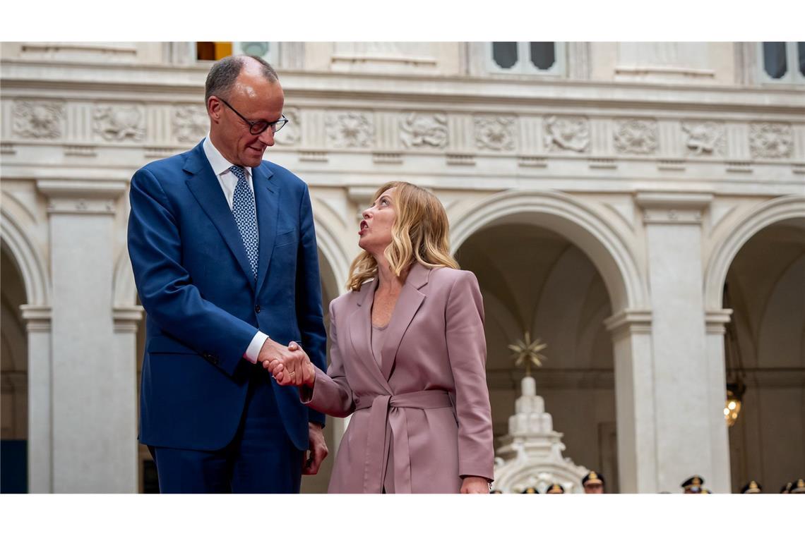 Bilder des Tages Bundeskanzler Friedrich Merz zum Antrittsbesuch bei Italiens Regierungschefin Giorgia Meloni