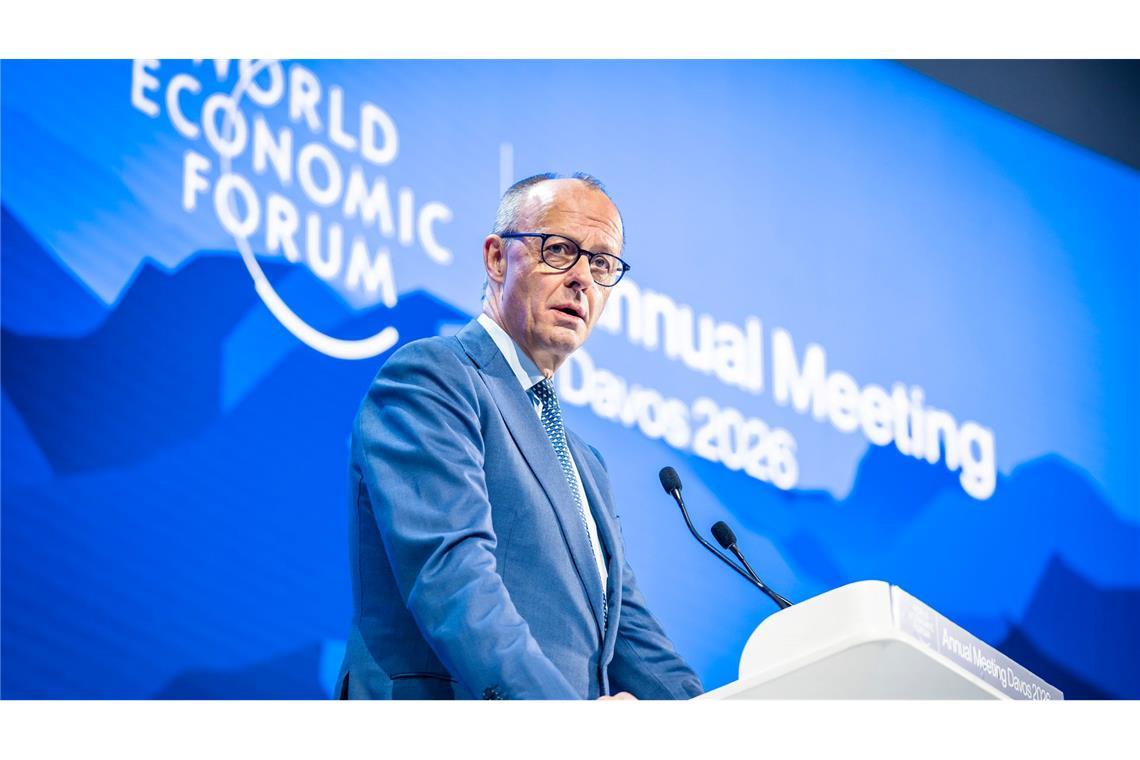 Bundeskanzler Merz in Davos: Gegendruck auf Trump.