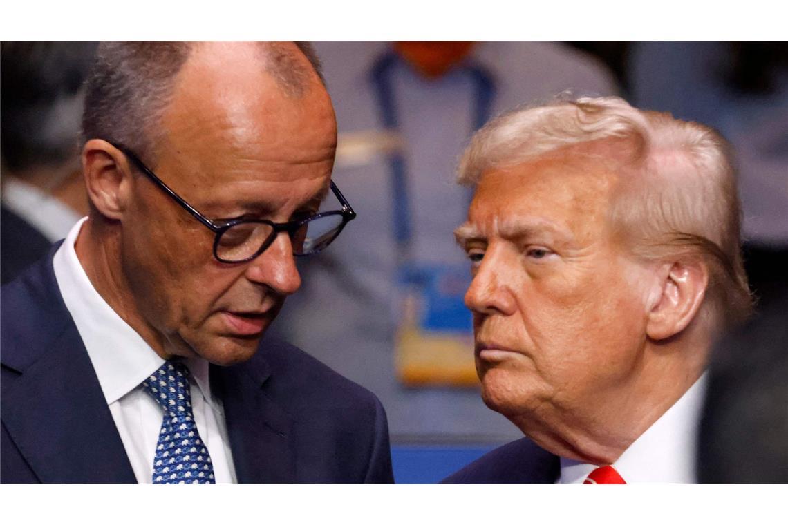 Merz sieht Trumps Plan für Gazastreifen als Chance - Treffen mit Geisel-Familien Bundeskanzler Merz (l.) sieht in Trumps Gaza-Plan eine Chance für ein Ende der Gewalt (Archivfoto).