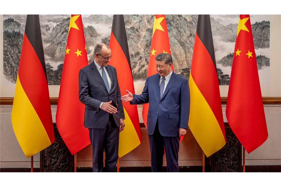 Bundeskanzler Merz reiste kürzlich nach Peking und schlug milde Töne an. (Archivbild)