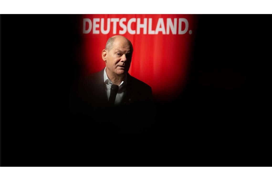 Bilder des Tages Bundeskanzler Scholz beim m Wahlkampfauftritt im Bürgerhaus