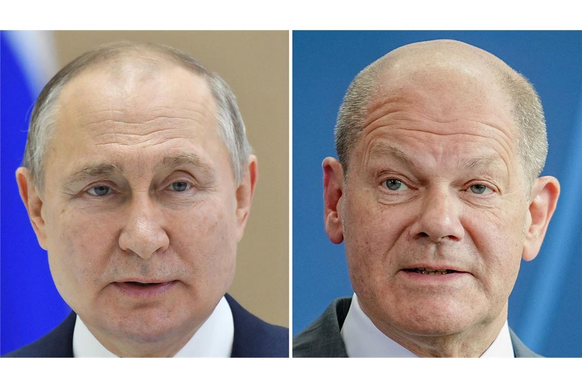 Scholz drängt Putin zu Truppenabzug und Verhandlungen Bundeskanzler Scholz hat bei seinem Telefonat Wladimir Putin aufgefordert, seine Truppen in der Ukraine abzuziehen. (Archivbilder)
