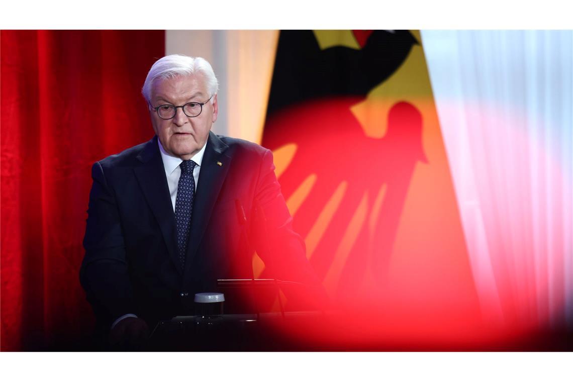 Bundespräsident Frank-Walter Steinmeier sieht die Demokratie bedroht.