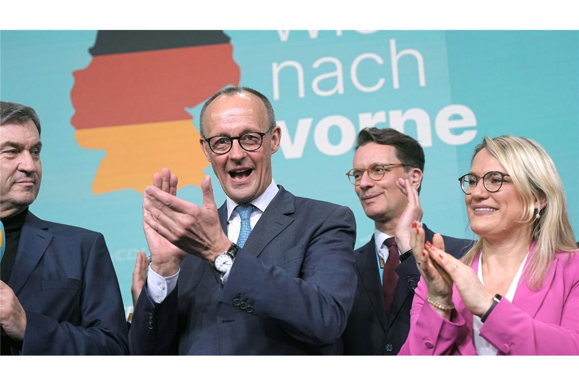 Bilder des Tages Bundestagswahl: Gut lachen hat Wahlgewinner Friedrich Merz am Wahlabend.