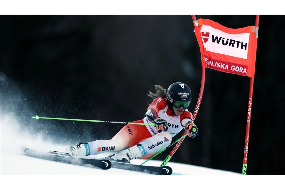Camille Rast gewinnt in Kranjska Gora.