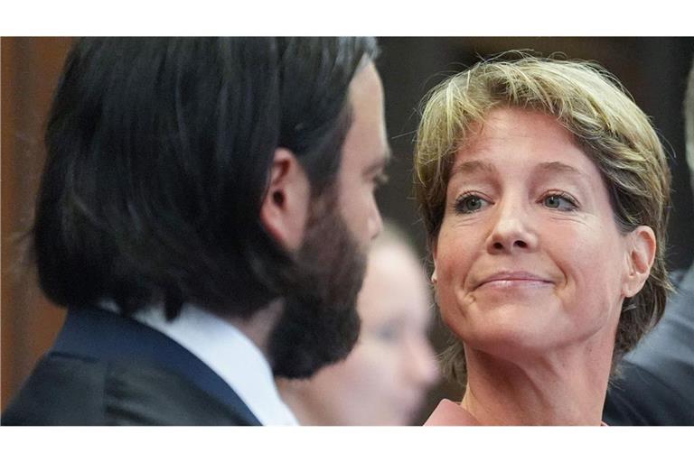 Christina Block (52) mit ihrem Verteidiger Dr. Ingo Bott (42).