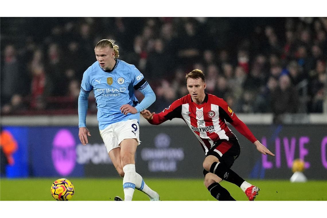 Man City kriselt wieder: 2:2 nach 2:0 beim FC Brentford City-Superstar Erling Haaland blieb beim 2:2 in Brentford ohne Treffer.