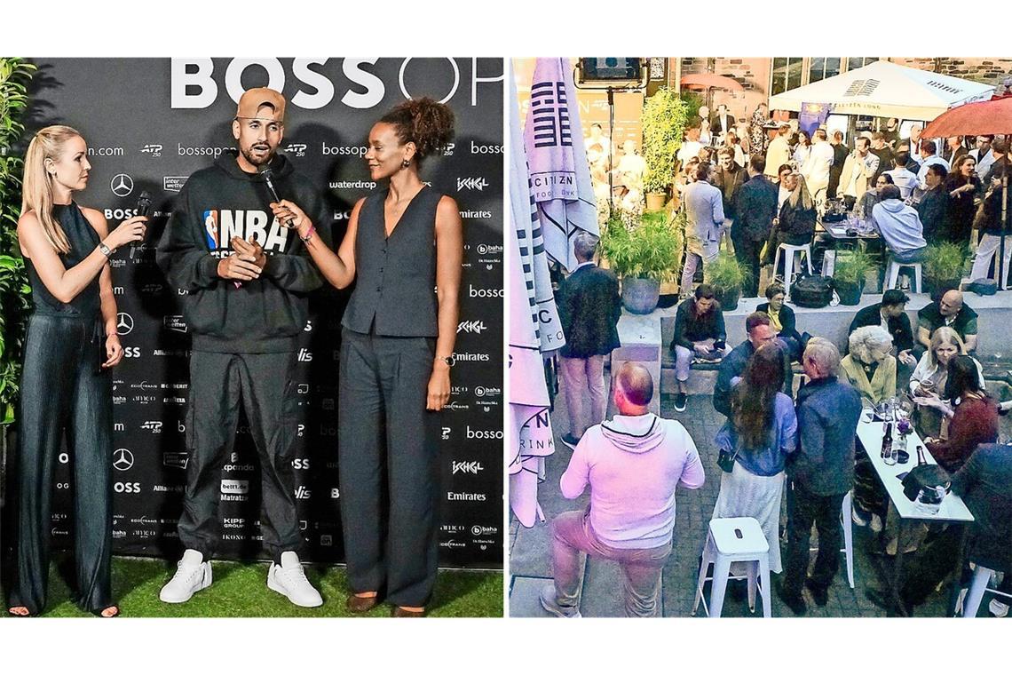 Comeback bei den Boss Open: Ein Stargast des Abends war der australische Tennisprofi Nick Kyrgios (li.). Geladene Gäste feierten bei der Players Party am Rande der Stuttgarter Tennisturniers.