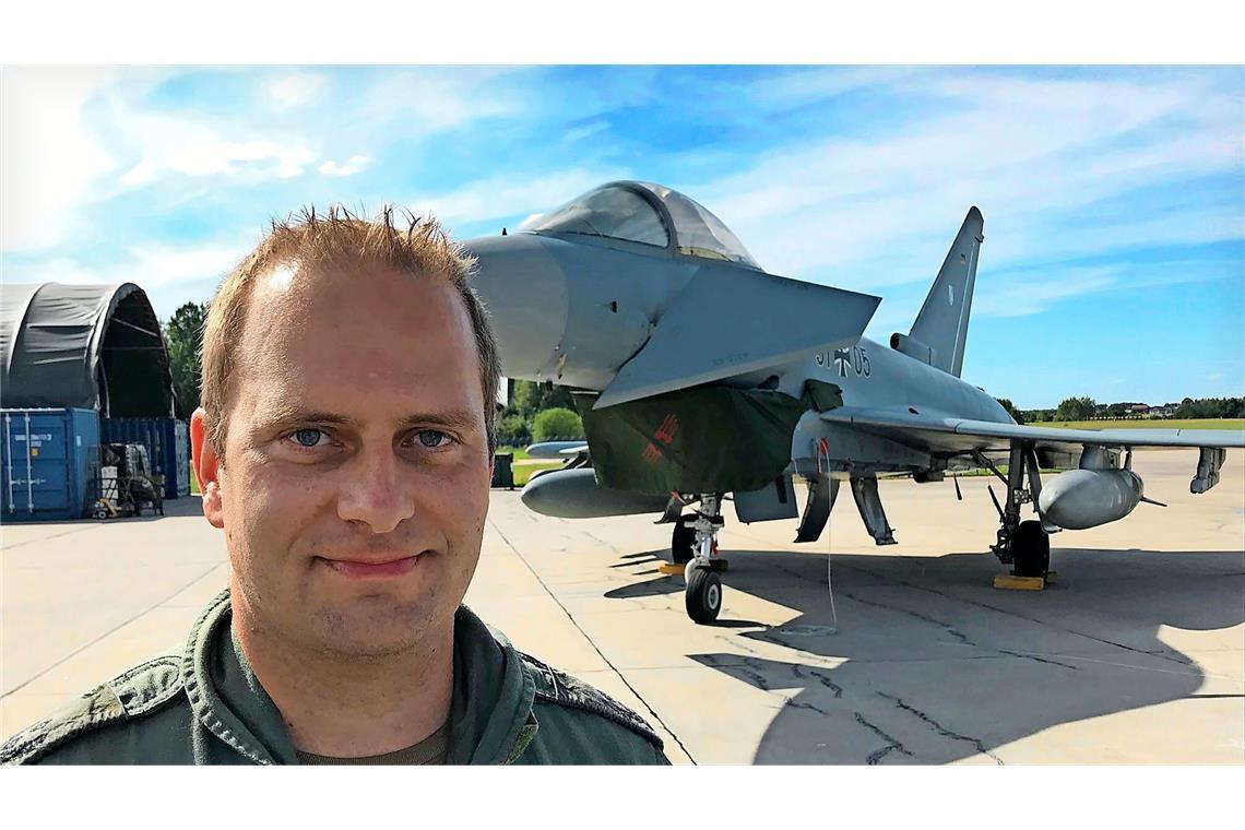 Deutsche Eurofighter am polnischen Himmel Daniel, Pilot und Oberleutnant, in Minsk Mazowiecki östlich von Warschau