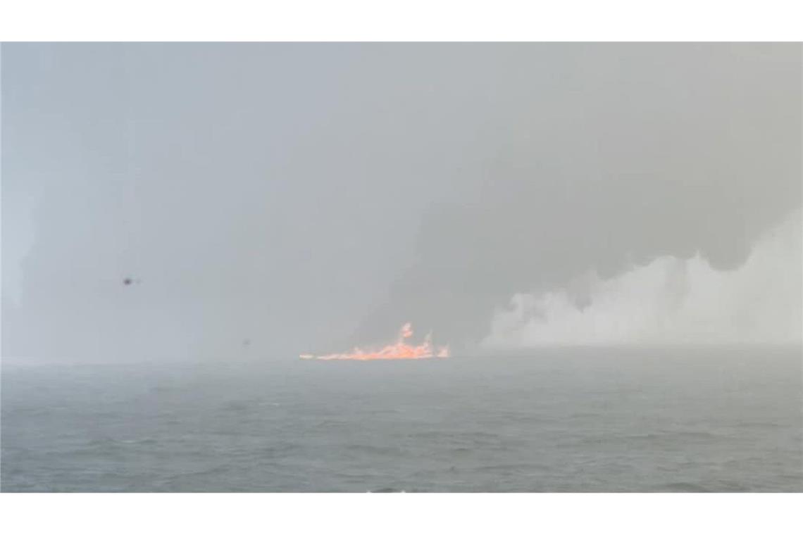 "Feuerball": Tanker vor britischer Küste in Brand Das Ausmaß des Unglück ist noch unklar.