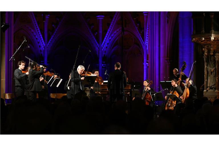 Das Ensemble Le Concert de l’Hostel Dieu in der Johanneskirche am Stuttgarter Feuersee.