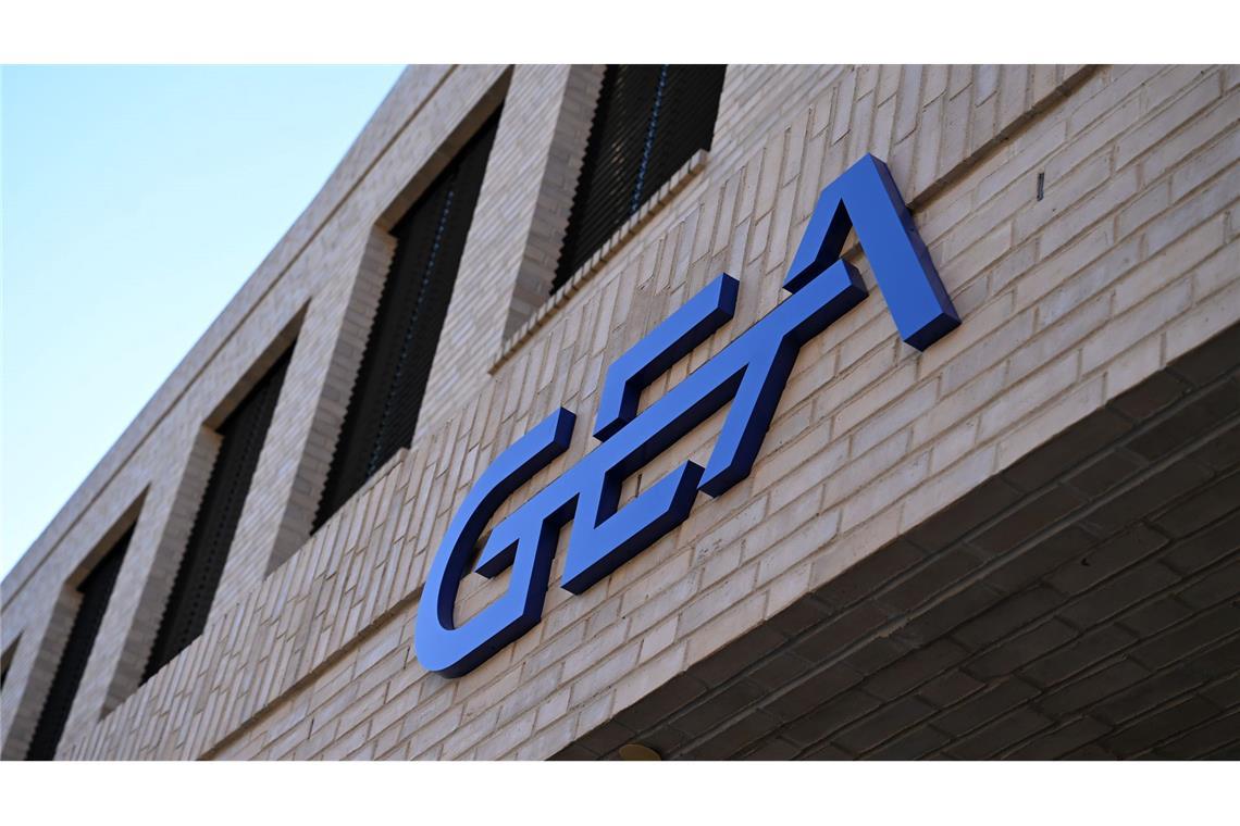 Das Gea-Logo am neuen Firmensitz in Düsseldorf.