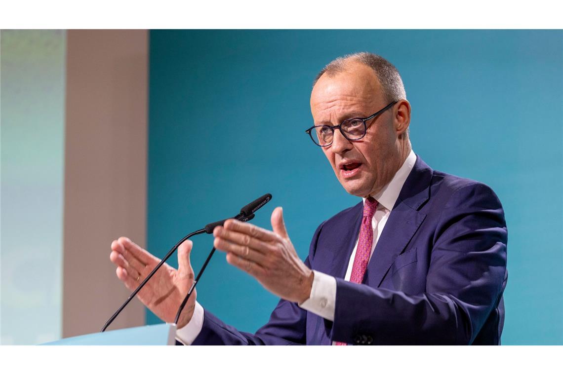 Merz rechnet mit SPD-Ergebnis über 20 Prozent "Das ist sehr seriös", sagt Merz über das Unionswahlprogramm.