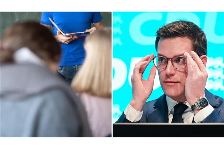 Das Leistungsprinzip im Lehrerberuf  soll sich nach Vorstellung der Südwest-CDU um Landeschef Manuel Hagel (rechts) künftig stärker niederschlagen.