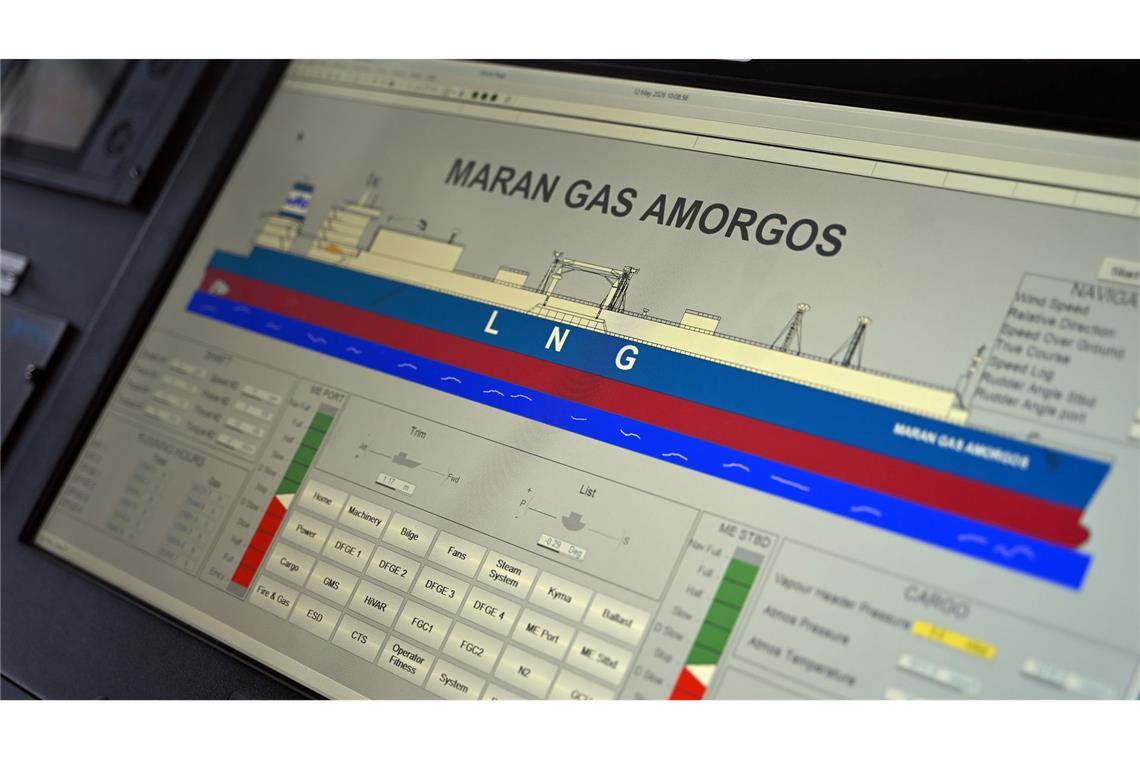 Das LNG-Tankschiff "Maran Gas Amorgos" der griechischen Reederei Maran Gas Maritime lag neulich für eine Wartung in einem spanischen Trockendock.