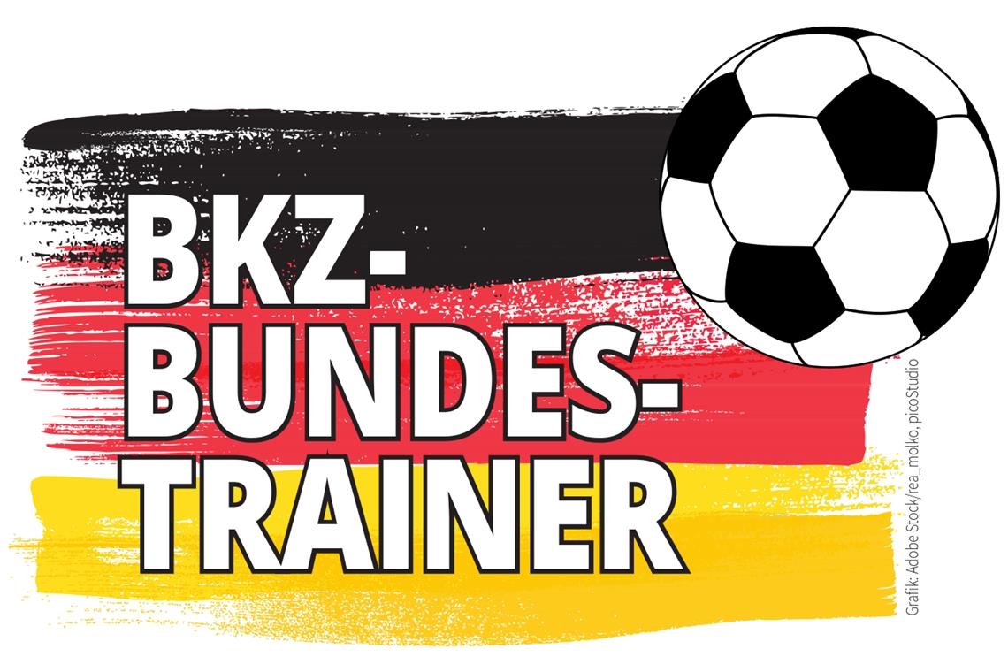 Die Zuversicht der Fußballfans ist eher verhalten Das Logo der Facebook-Gruppe der BKZ-Bundestrainer in Schwarz-Rot-Gold und mit dem Fußball zeigt, worum es dabei geht.