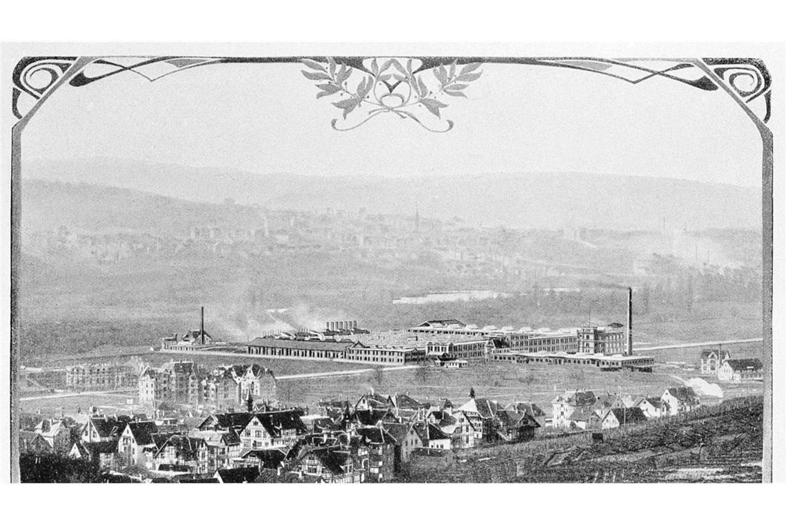 Warum Daimler-Benz fast Däumler-Benz geheißen hätte Das neue Daimlerwerk entsteht 1904 in Untertürkheim.