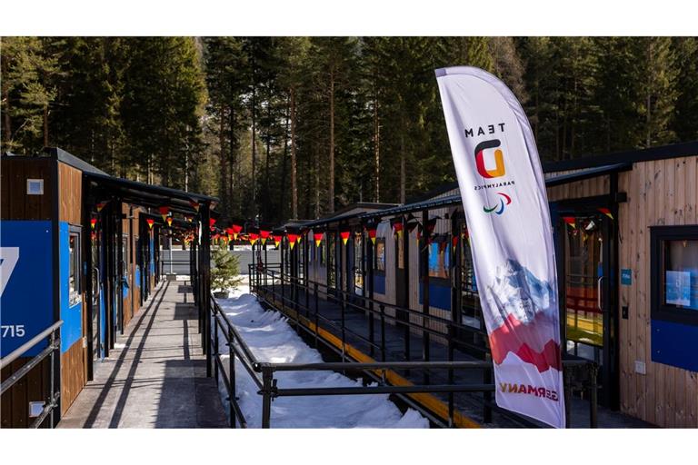 Das olympische Dorf in Cortina.