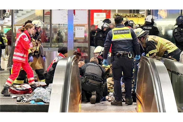 Das Opfer wurde mit einem Messer niedergestochen.