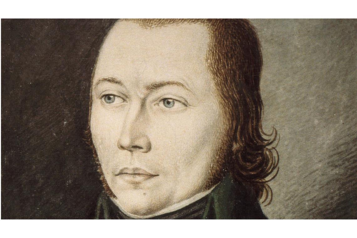 Hunsrücker Räuber Schinderhannes ist jetzt eindeutig identifiziert Das Porträt zeigt den „Schinderhannes. Gemalt wurde es 1803 vom kurpfälzischen Maler und Grafiker Karl Matthias Ernst. Genetische Analysen ermöglichten nun auch die Bestimmung seiner tatsächlichen Augen-, Haar- und Hautfarbe. Die Daten deuten darauf hin, dass er braune Augen, dunkle Haare und einen eher blassen Hautton hatte.