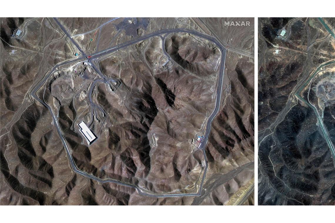 CIA: Angriff hat Irans Atomprogramm um Jahre zurückgeworfen Das Satellitenbild zeigt die mutmaßlichen Einschlaglöcher der massiven US-Bomben. Doch wie folgenreich war der Angriff tatsächlich? (Archivbild)