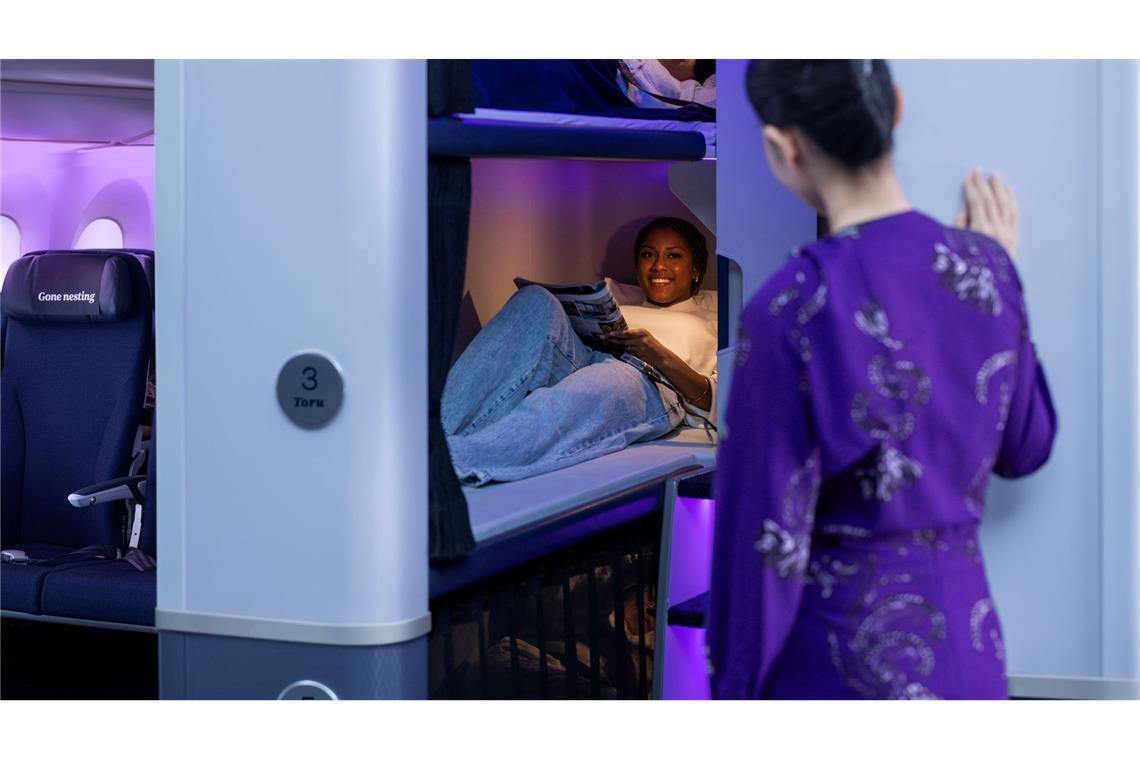 Das "Skynest" ist eine Art Etagenbett mitten in der Boeing 787-9 Dreamliner.