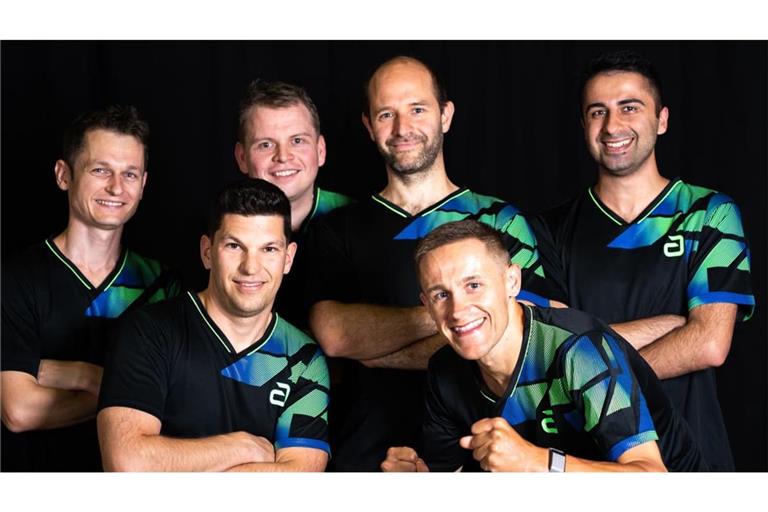 Das Team des TV Hochdorf  der Saison 2026/2027, hinten links: Johannes Dehn, Marius Schrimpf, Jurij von Randow,  Ilkay Deniz. Vorne von links: Marcel Hees, Nico Peller.  