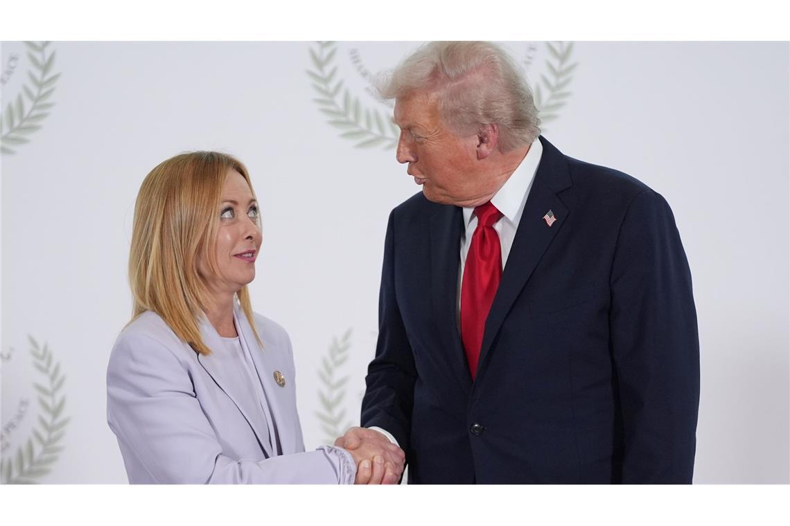 Das Verhältnis zwischen Ministerpräsidentin Giorgia Meloni und dem US-Präsidenten gilt als gut. (Archivbild)