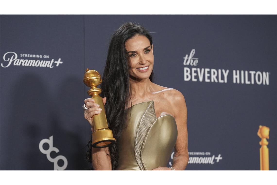 Das sind die Gewinner der Trophäen-Show Demi Moore wurde für „The Substance“ als beste Hauptdarstellerin in einer Komödie ausgezeichnet.